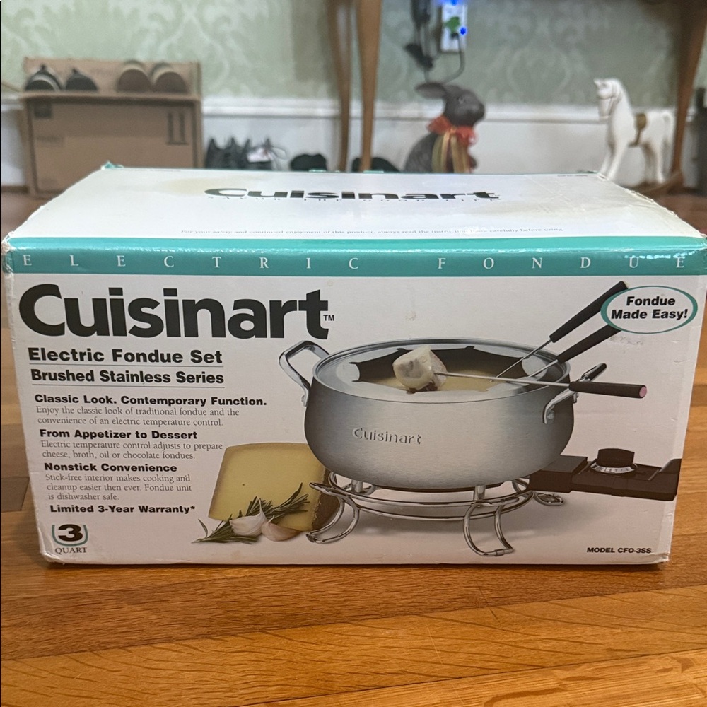 Cuisinart Brushed Stainless Electric Fondue Set with Forks